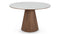 Cella - Cella Dining Table, White Ceramic and Walnut, 47in