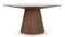 Cella - Cella Dining Table, White Ceramic and Walnut, 63in