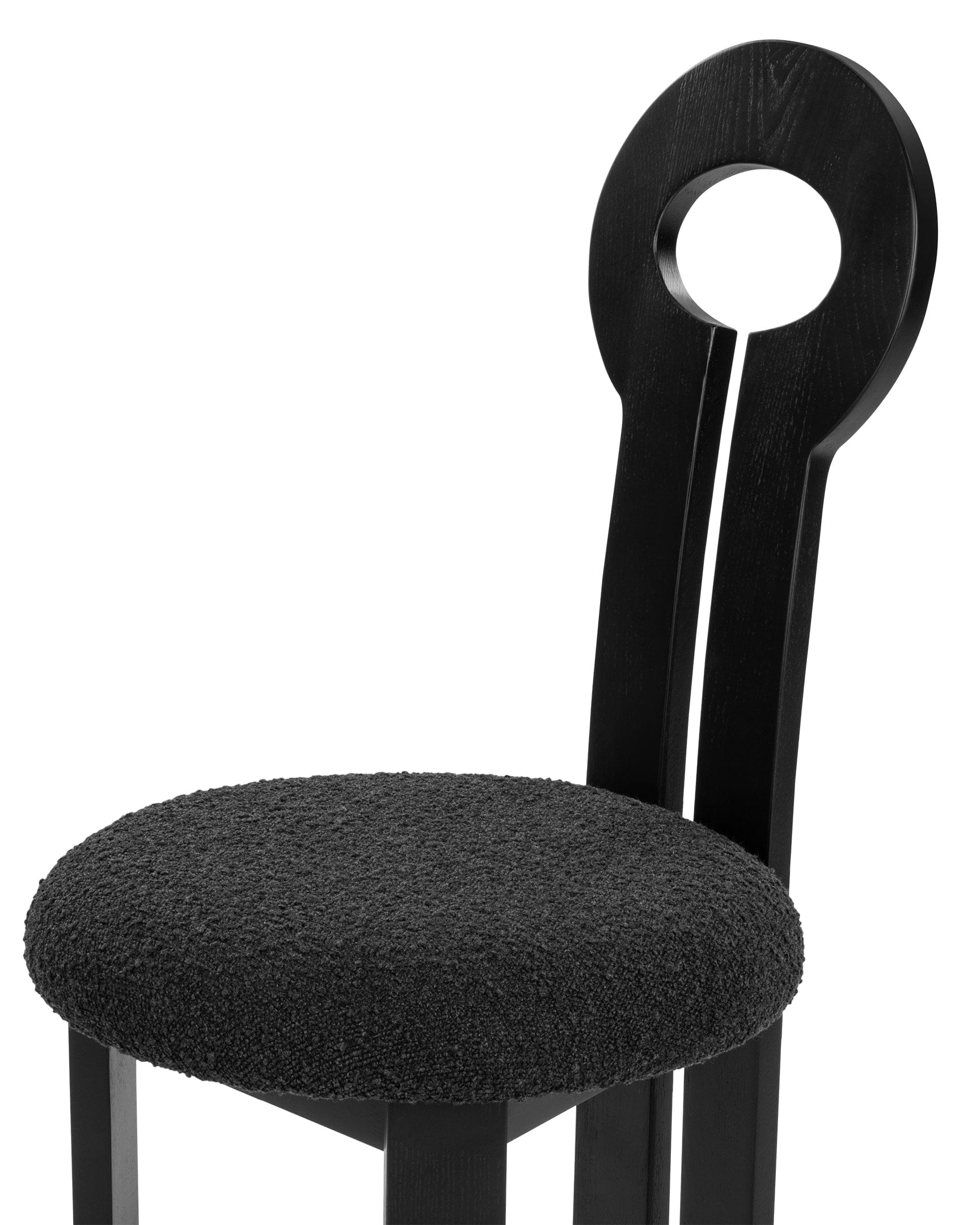 Giocosa Side Chair, Black Boucle – Interior Icons