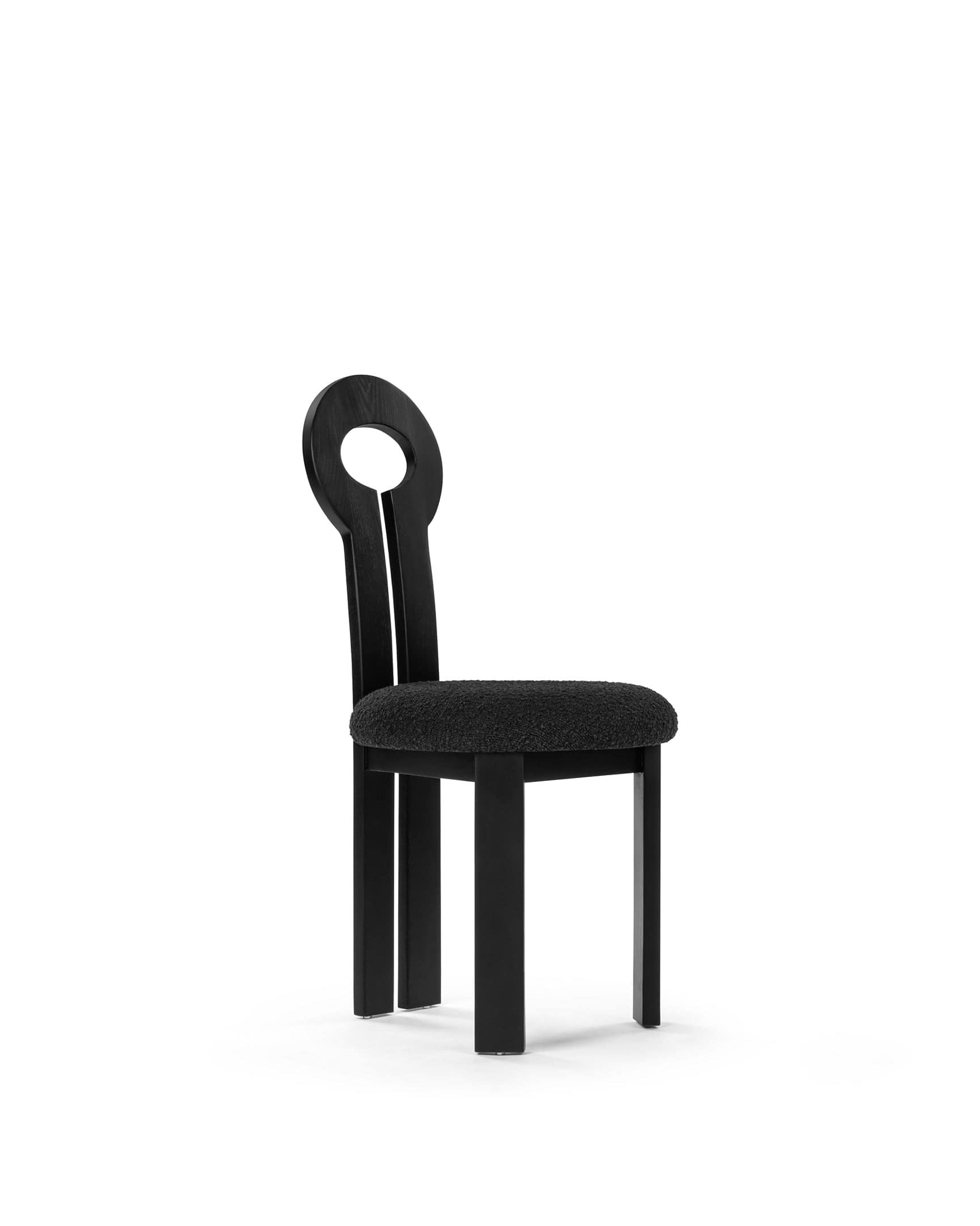 Giocosa Side Chair, Black Boucle – Interior Icons