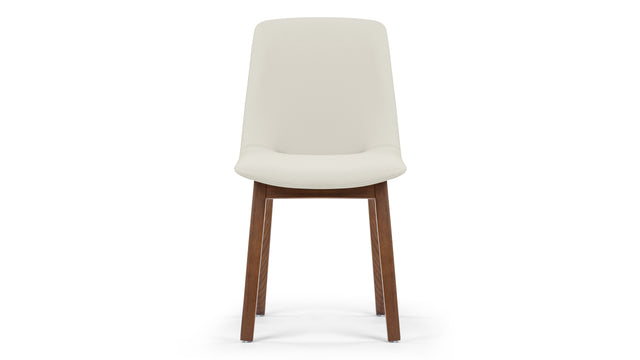 LeBlanc - LeBlanc Side Chair, Taupe Vegan Leather and Walnut