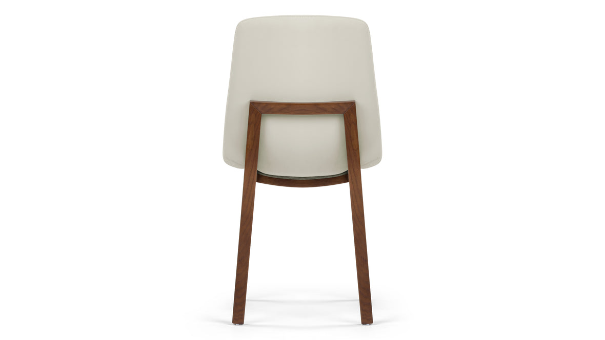 LeBlanc - LeBlanc Side Chair, Taupe Vegan Leather and Walnut