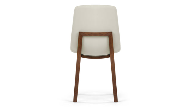 LeBlanc - LeBlanc Side Chair, Taupe Vegan Leather and Walnut