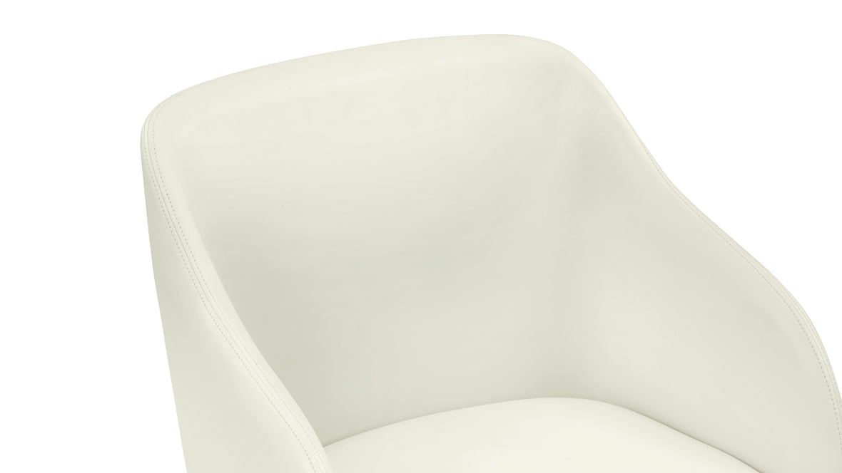 LeBlanc - LeBlanc Armchair, Eggshell Vegan Leather and Natural Ash