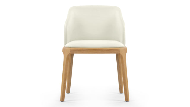 LeBlanc - LeBlanc Armchair, Eggshell Vegan Leather and Natural Ash