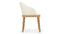 LeBlanc - LeBlanc Armchair, Eggshell Vegan Leather and Natural Ash