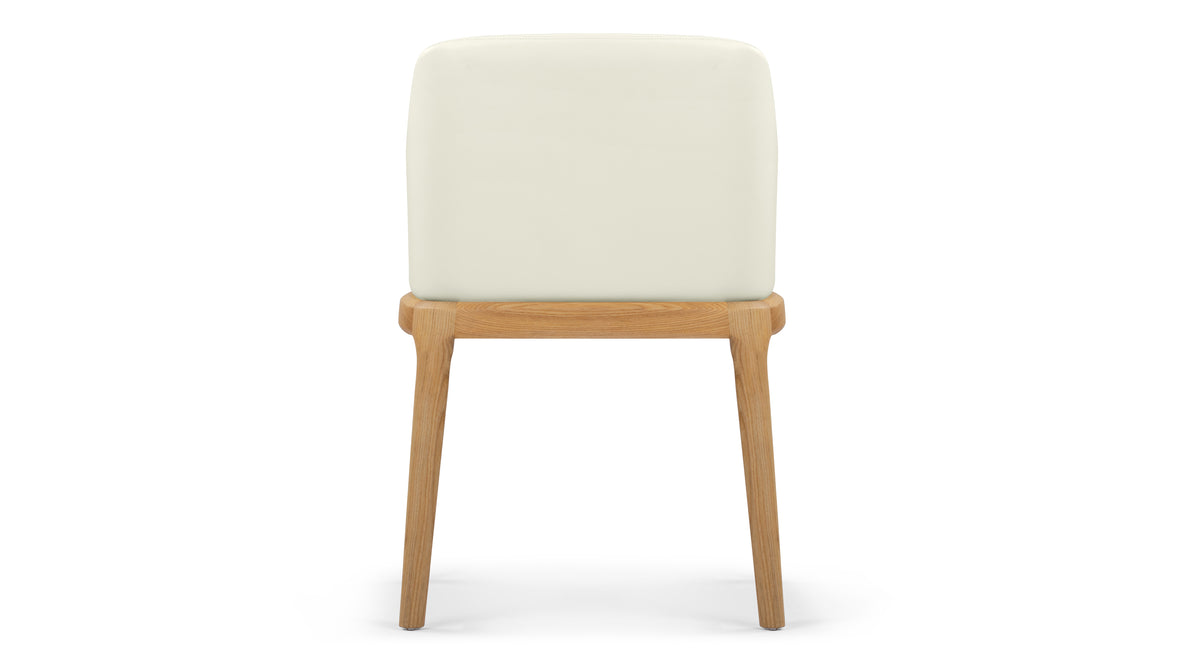 LeBlanc - LeBlanc Armchair, Eggshell Vegan Leather and Natural Ash