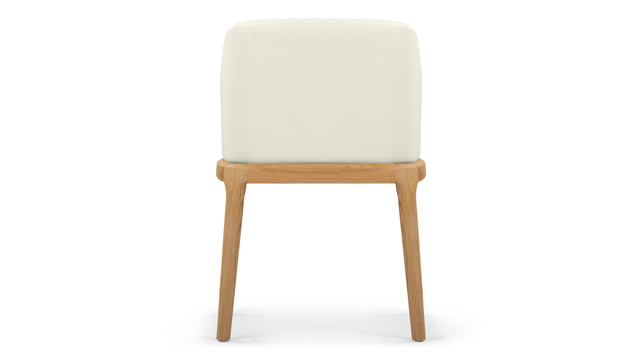 LeBlanc - LeBlanc Armchair, Eggshell Vegan Leather and Natural Ash