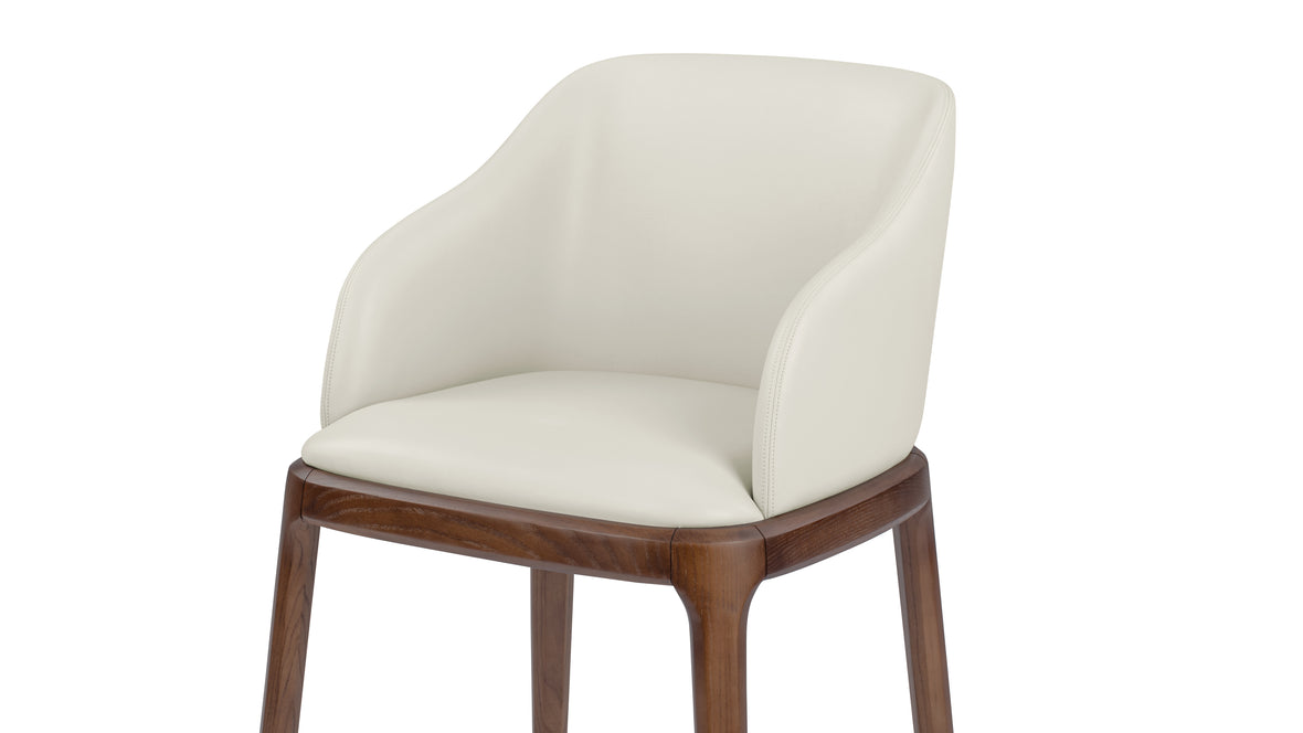 LeBlanc - LeBlanc Armchair, Taupe Vegan Leather and Walnut