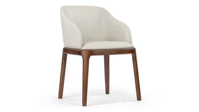 LeBlanc - LeBlanc Armchair, Taupe Vegan Leather and Walnut