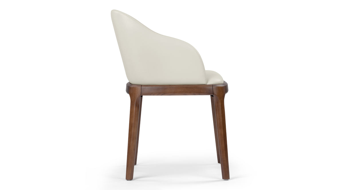 LeBlanc - LeBlanc Armchair, Taupe Vegan Leather and Walnut