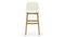 LeBlanc - LeBlanc Bar Stool, Eggshell Vegan Leather and Natural Ash