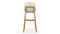 LeBlanc - LeBlanc Bar Stool, Eggshell Vegan Leather and Natural Ash