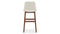 LeBlanc - LeBlanc Bar Stool, Taupe Vegan Leather and Walnut