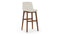 LeBlanc - LeBlanc Bar Stool, Taupe Vegan Leather and Walnut