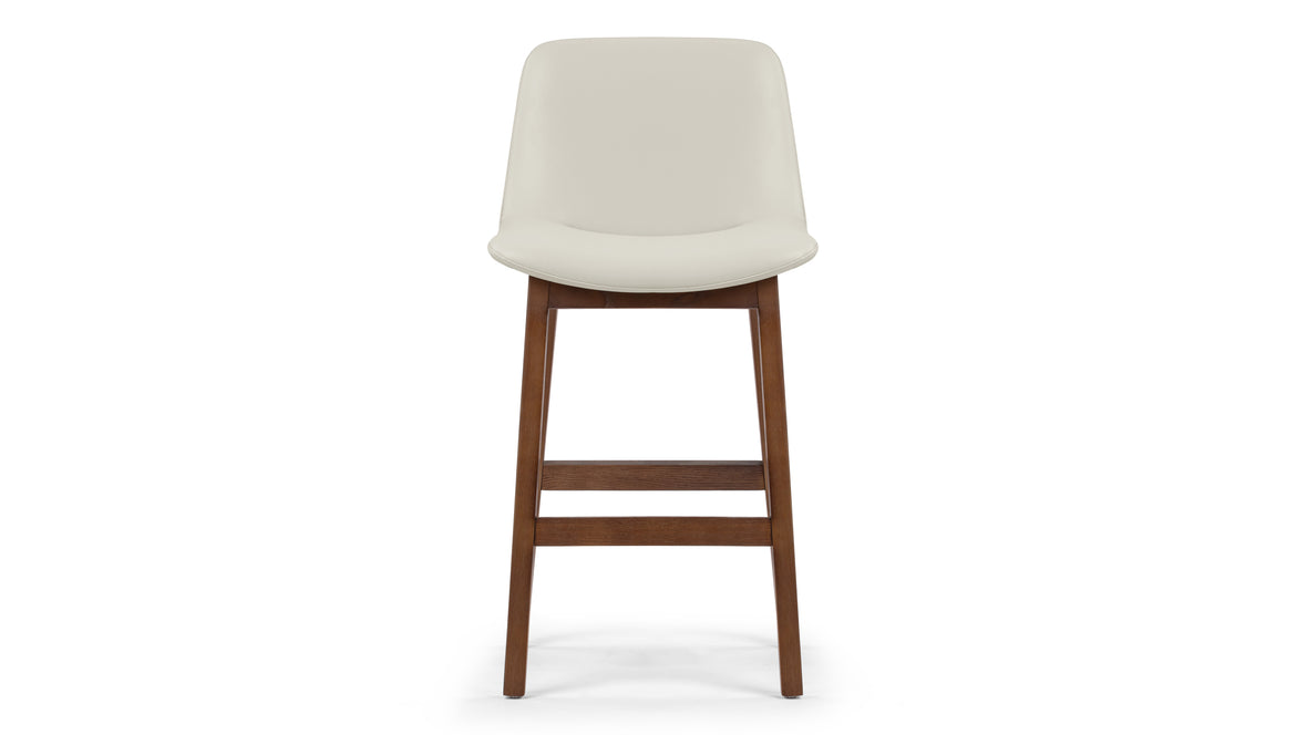 LeBlanc - LeBlanc Counter Stool, Taupe Vegan Leather and Walnut