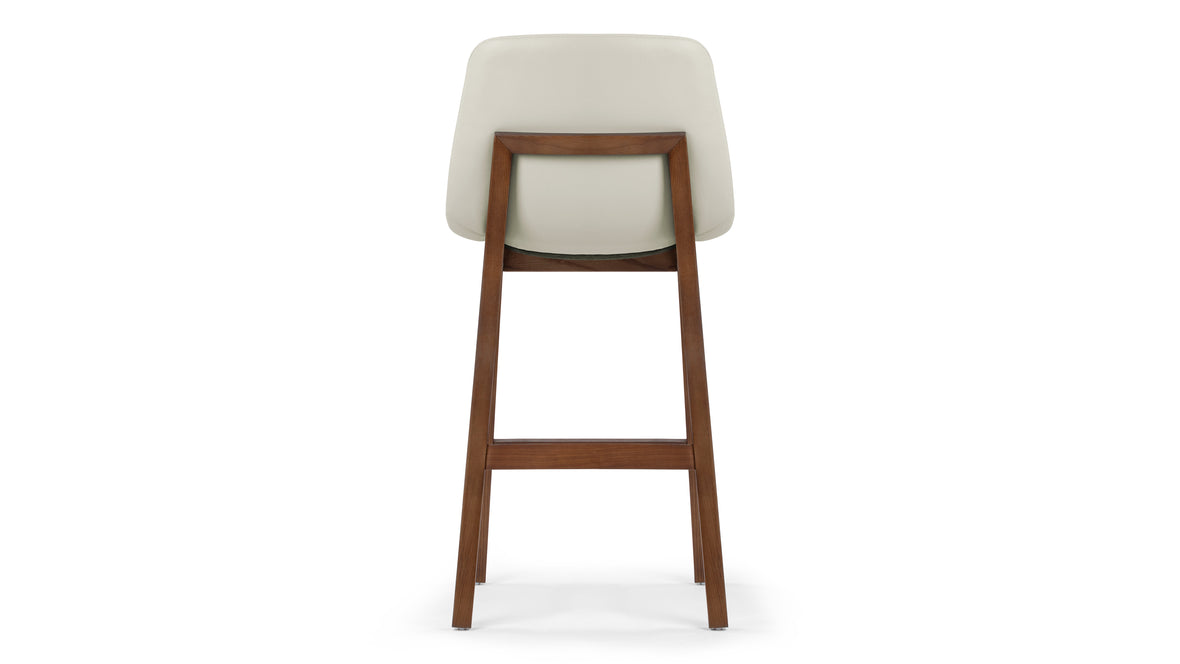 LeBlanc - LeBlanc Counter Stool, Taupe Vegan Leather and Walnut