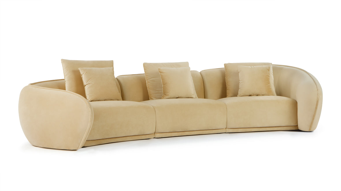 Moreau - Moreau Sectional Sofa, Soft Beige Velvet