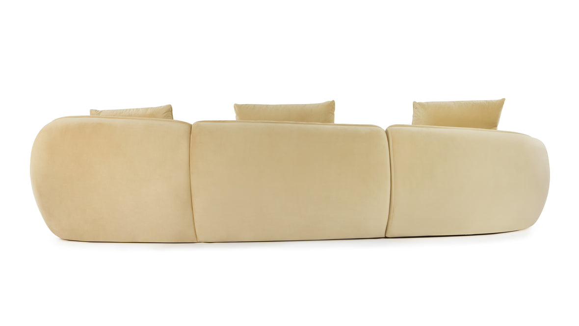 Moreau - Moreau Sectional Sofa, Soft Beige Velvet