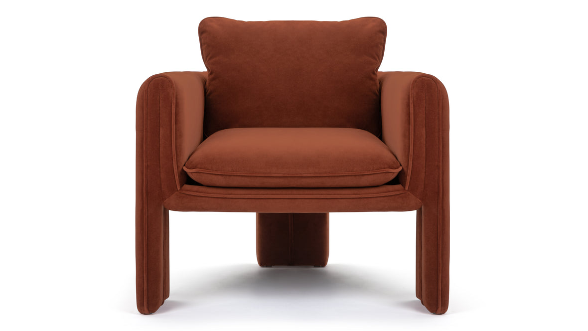 De Luz - De Luz Armchair, Russet Plush Velvet