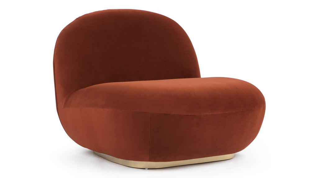 Palais Lounge Chair, Russet Plush Velvet | Interior Icons