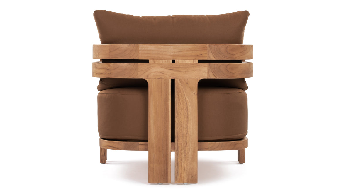 Lusso - Lusso Outdoor Lounge Chair, Natural Teak with Mocha Cushions