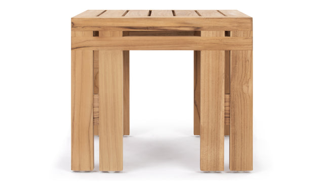 Lusso - Lusso Outdoor Side Table, Natural Teak