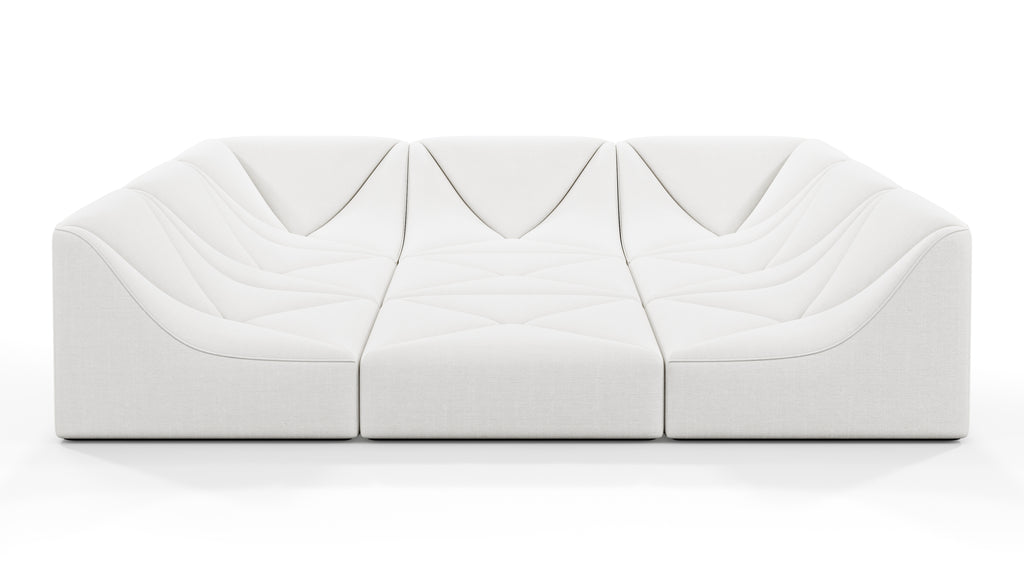 Wave Sectional Sofa, Small, Ivory Linen Interior Icons