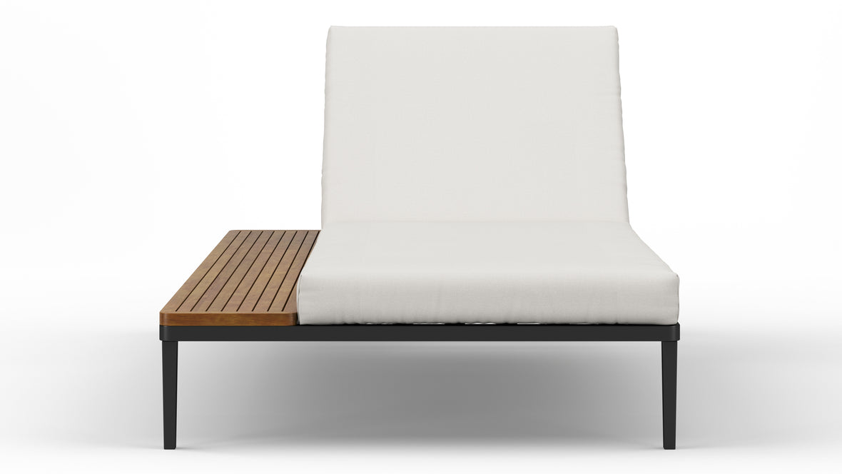 Marcus - Marcus Outdoor Lounger, Shell Performance Weave and Teak