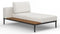 Marcus - Marcus Outdoor Chaise, Left, Shell Performance Weave and Teak