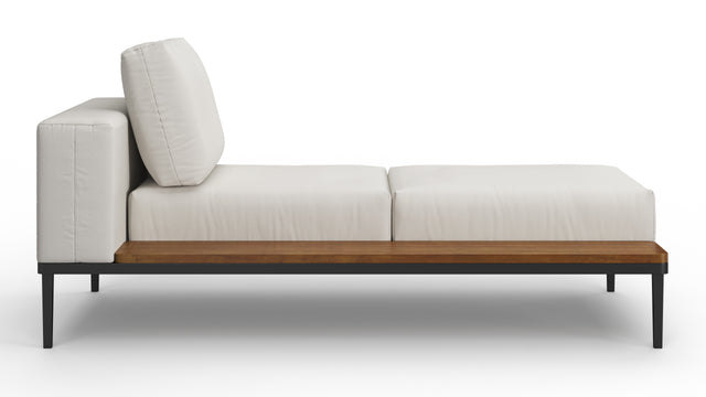 Marcus - Marcus Outdoor Chaise, Left, Shell Performance Weave and Teak