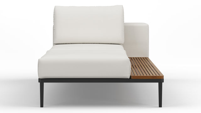 Marcus - Marcus Outdoor Chaise, Right, Shell Performance Weave and Teak