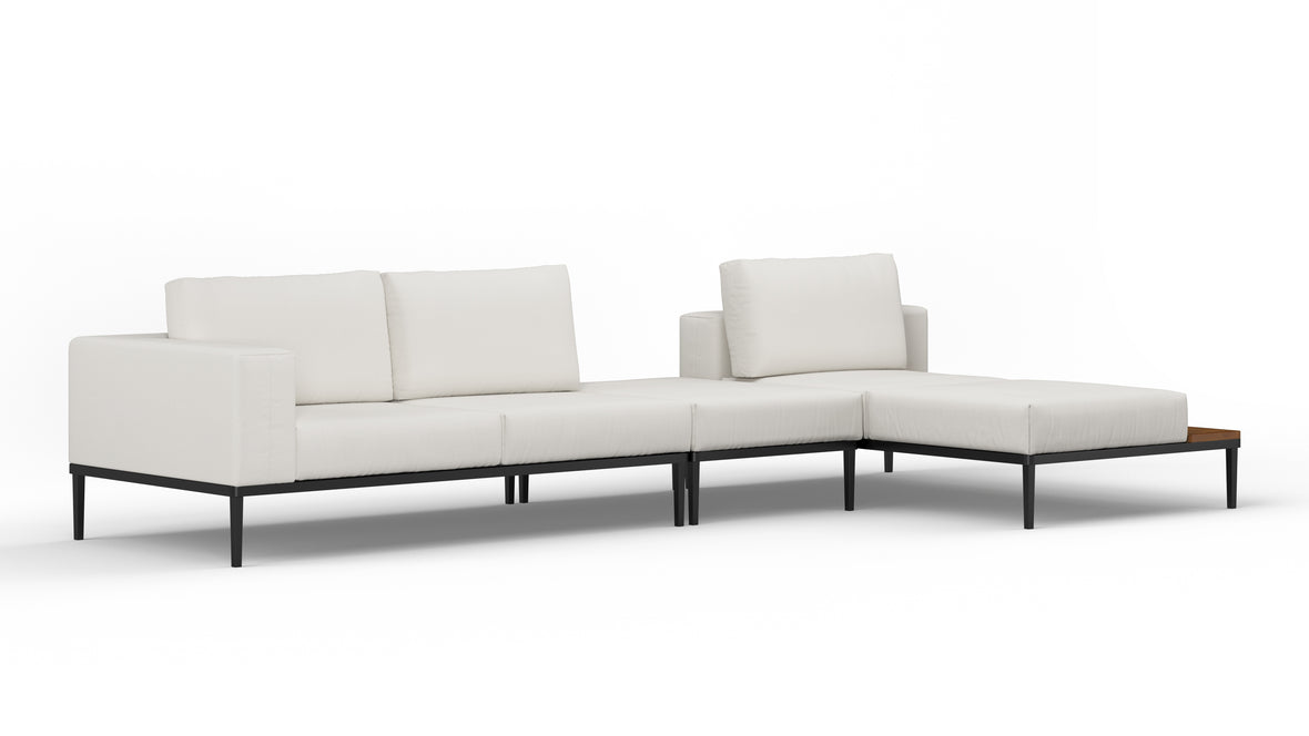 Marcus - Marcus Outdoor Sectional, Right Chaise, Shell Performance Weave
