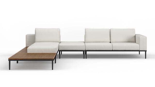 Marcus - Marcus Outdoor Sectional, Left Chaise with End Table, Shell Performance Weave