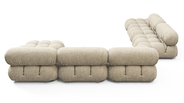 Belia - Belia Large Sectional, Left Corner, Beige Gray Chenille