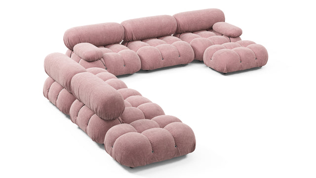 Belia - Belia Large Sectional, Left Corner, Dusty Pink Chenille