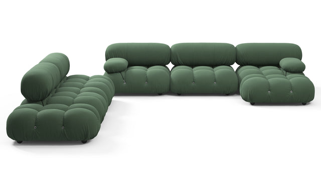 Belia - Belia Large Sectional, Left Corner, Evergreen Brushed Weave