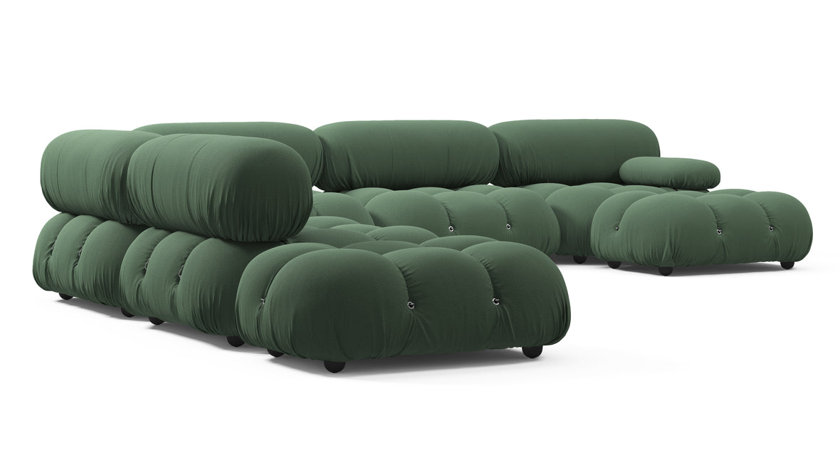 Belia - Belia Large Sectional, Left Corner, Evergreen Brushed Weave