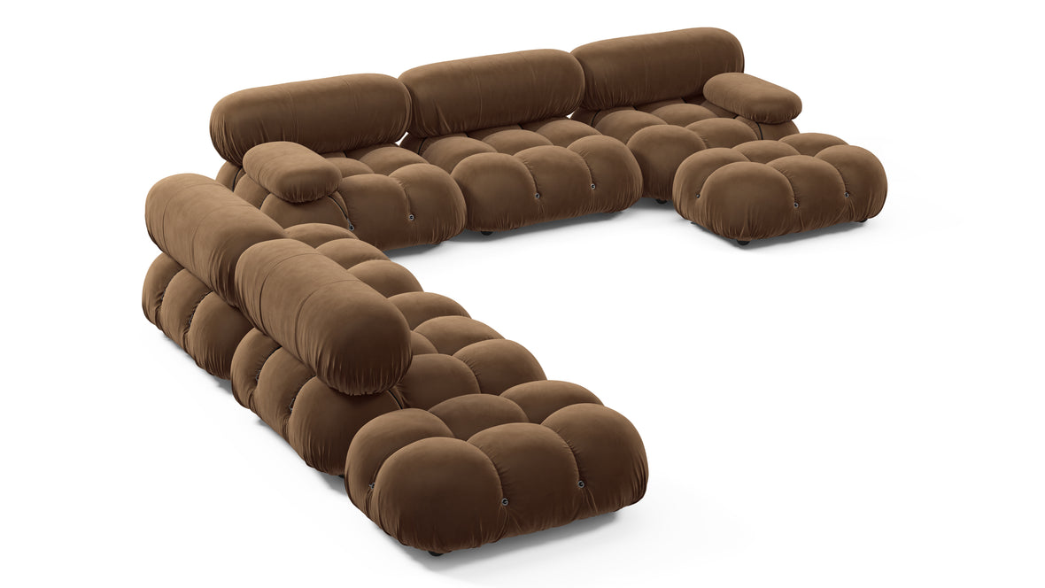 Belia - Belia Large Sectional, Left Corner, Mocha Velvet