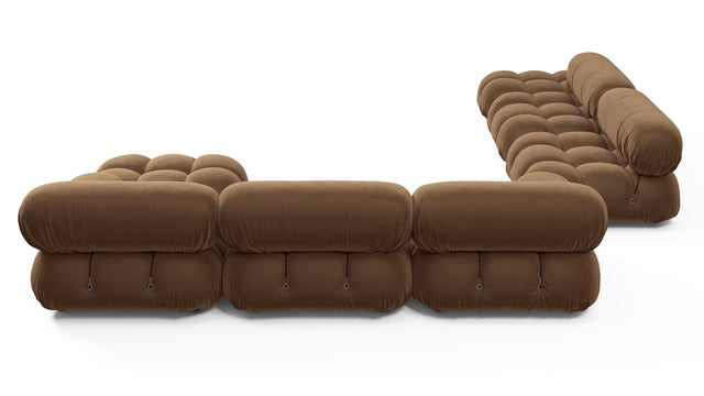 Belia - Belia Large Sectional, Left Corner, Mocha Velvet