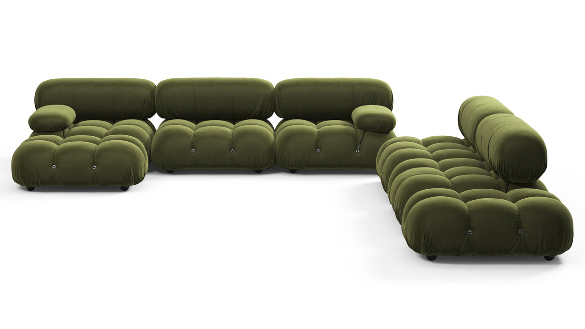 Belia - Belia Large Sectional, Right Corner, Thyme Luxe Velvet