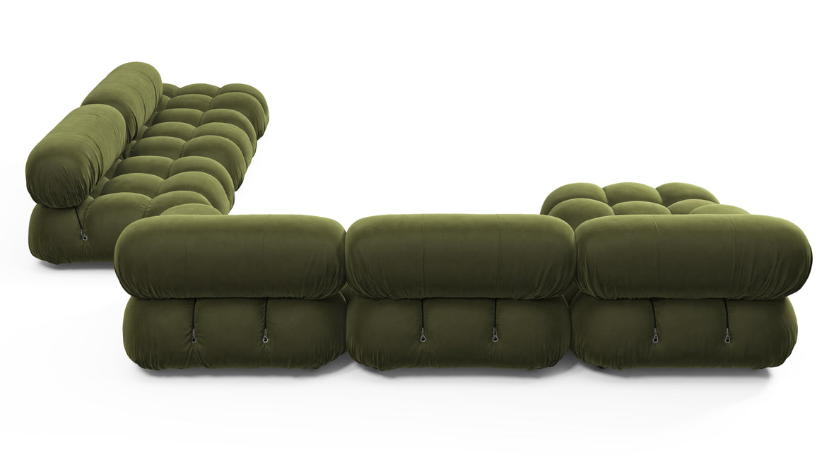 Belia - Belia Large Sectional, Right Corner, Thyme Luxe Velvet