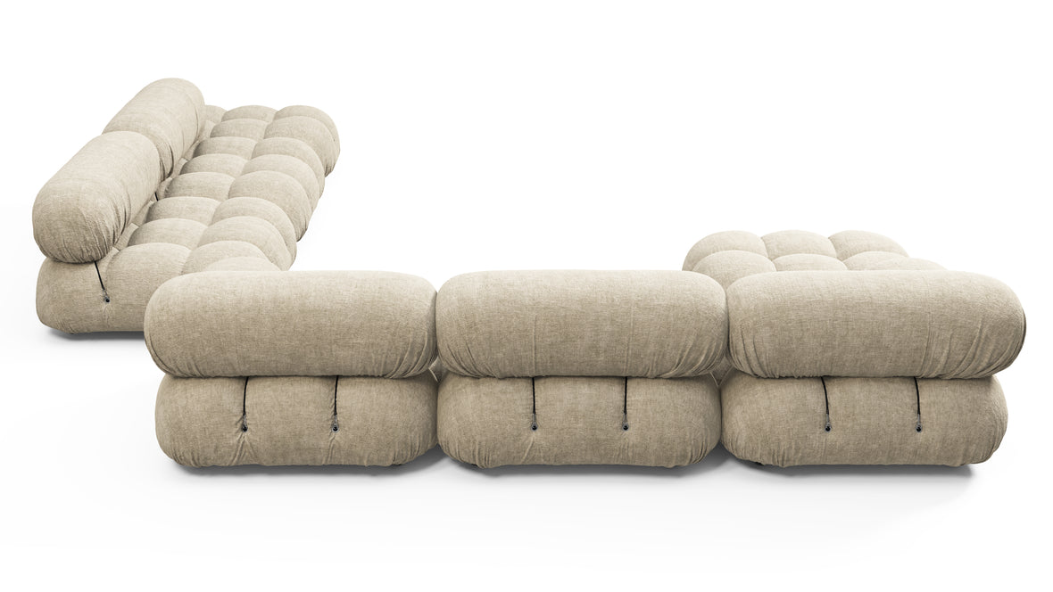 Belia - Belia Large Sectional, Right Corner, Beige Gray Chenille