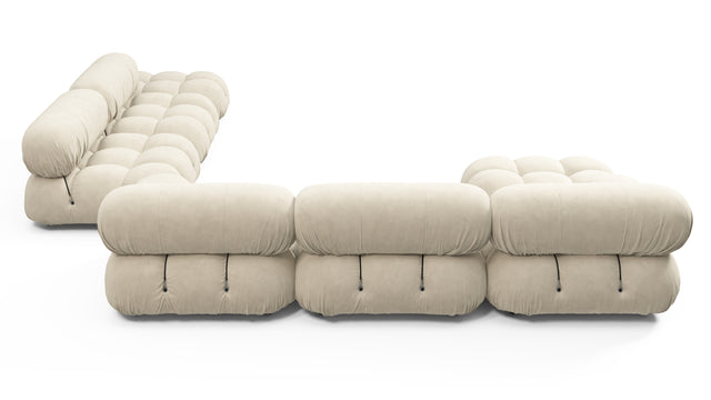 Belia - Belia Large Sectional, Right Corner, Eggshell Vegan Suede