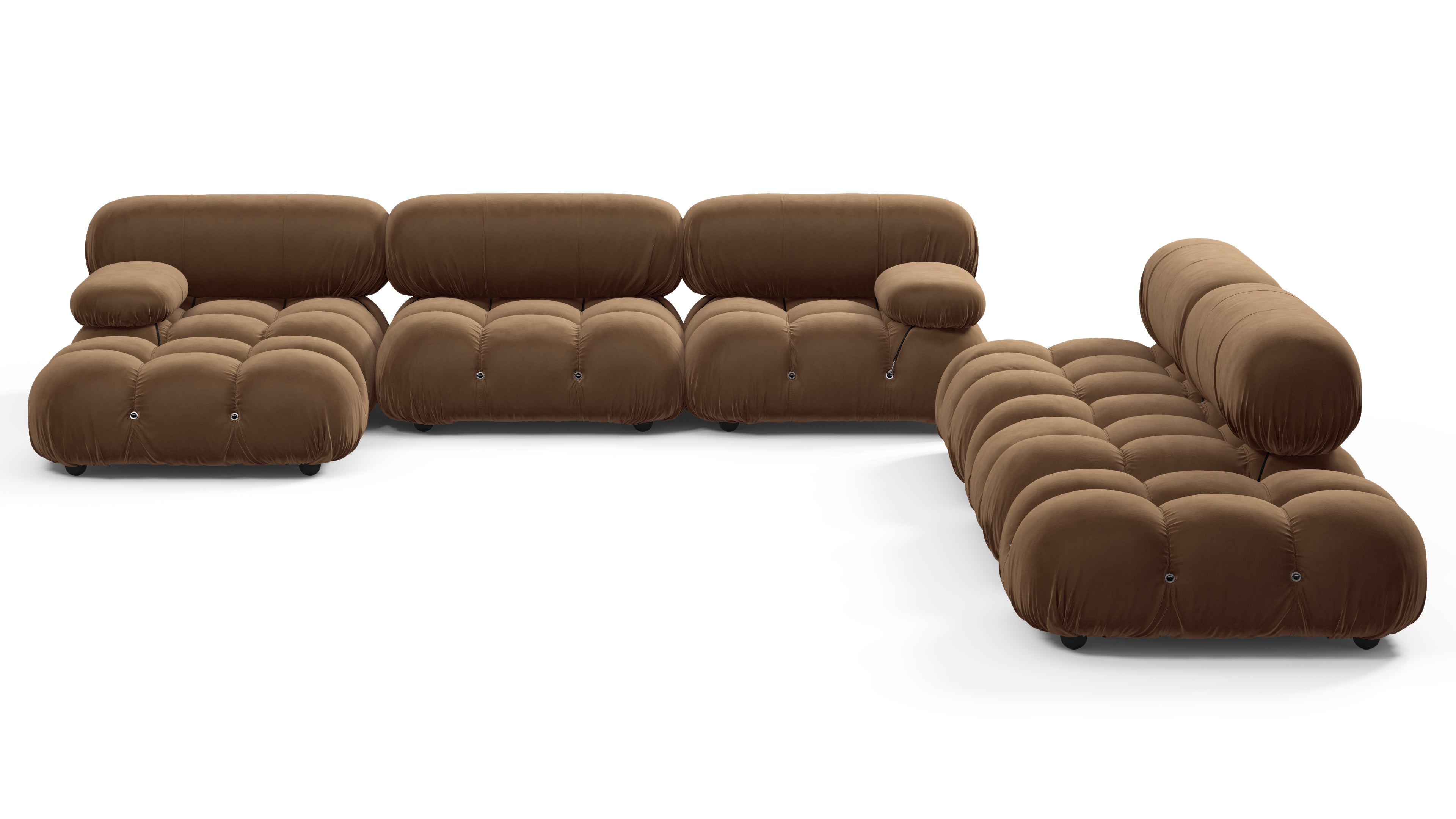 Belia Large Sectional, Right Corner, Mocha Velvet | Interior Icons