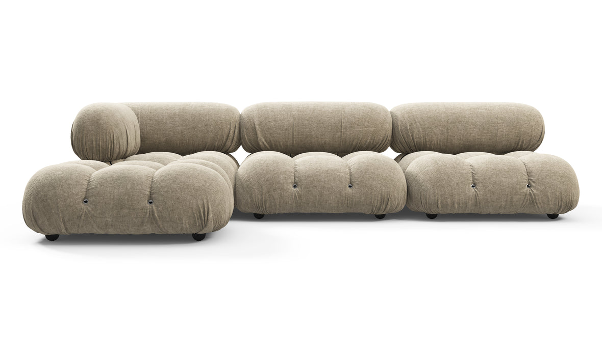 Belia - Belia Sectional, Left Chaise, Beige Gray Chenille