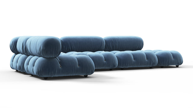 Belia - Belia Sectional, Left Corner, Aegean Blue Velvet