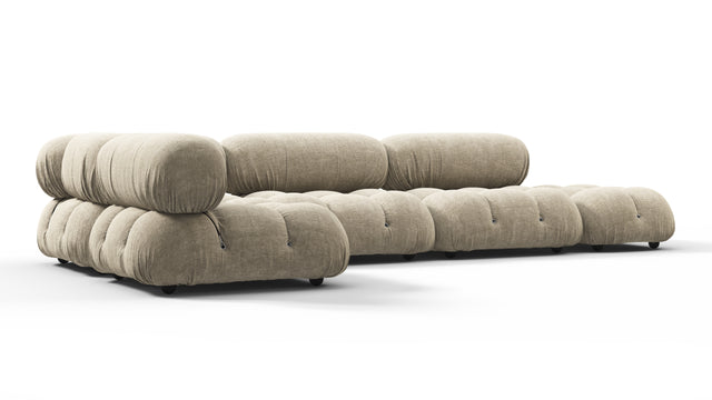 Belia - Belia Sectional, Left Corner, Beige Gray Chenille