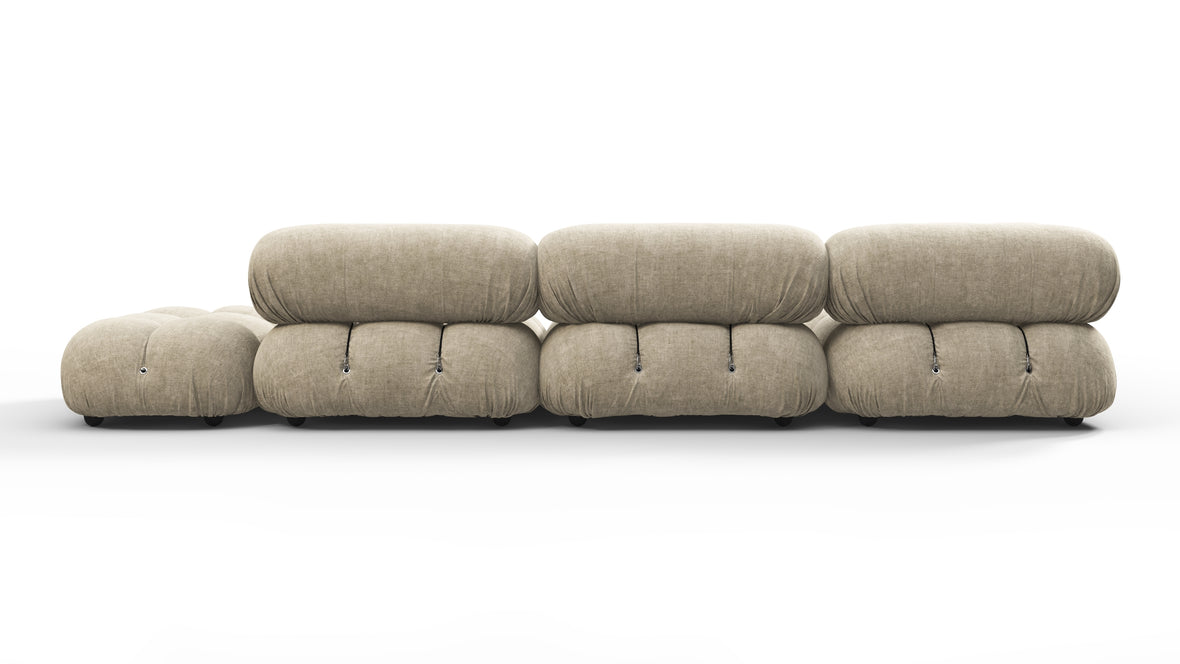 Belia - Belia Sectional, Left Corner, Beige Gray Chenille