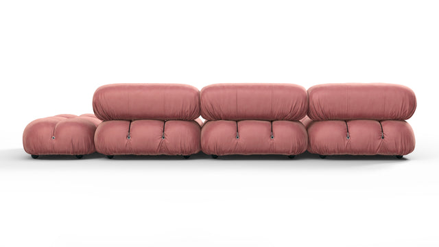 Belia - Belia Sectional, Left Corner, Blush Pink Velvet